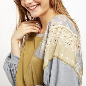 NWT Free People Feelin It Patchwork Top